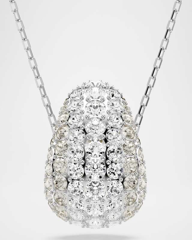 Sublima Rhodium-Plated Pave Crystal Pendant Necklace